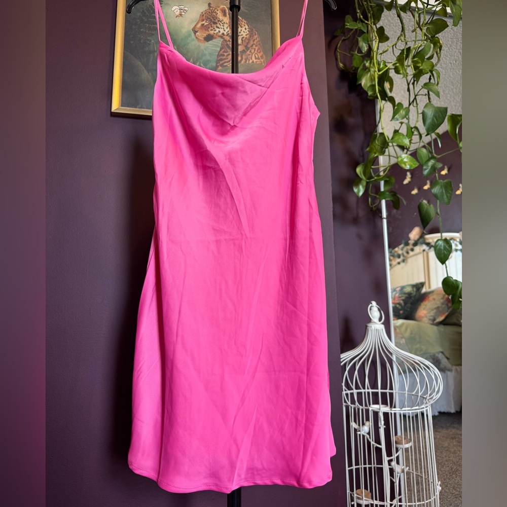 Urban outfitters Barbie Pink Mallory Slip Dress